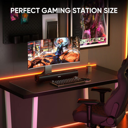 Saiyin Compact Sound Bar,40 Watts Small Soundbar for TV,Surround Sound System TV Sound Bar Speakers with Bluetooth/Optical/AUX Connection for PC/Gaming/Projectors,17inch