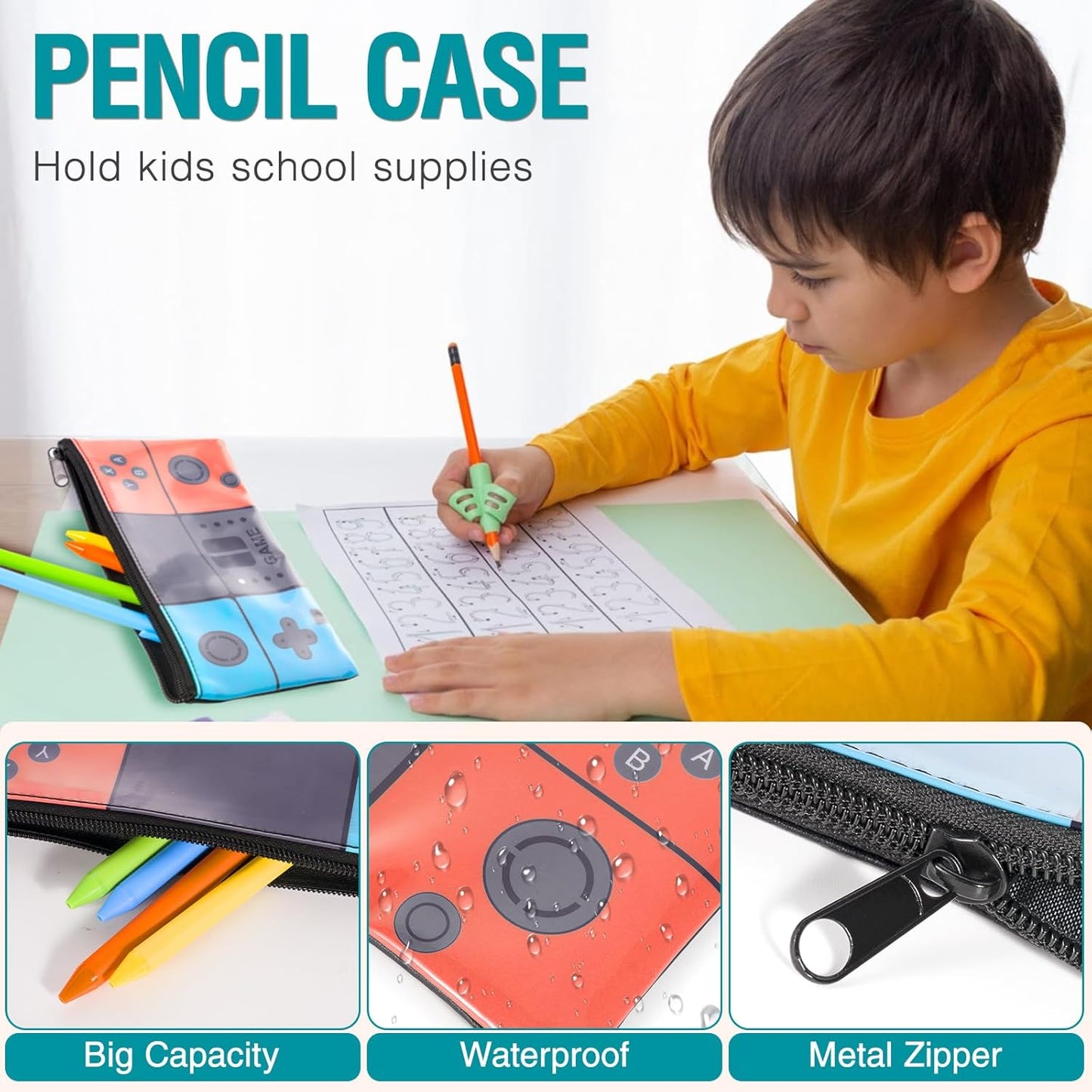 School Backpack for Boys,Gamer Kids Backpack for Elementary Middle School Student Age 6-14,17″ Video Game Bookbag for Laptop