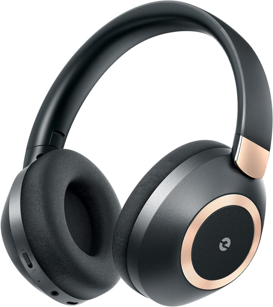 Active Noise Cancelling Headphones, 100H Playtime Headphones Bluetooth Wireless, Bluetooth Headphone Over Ear with Built-in Mic, Wireless Headphone for Travel, Home, Office, Call, Music, Meeting - PuriLite