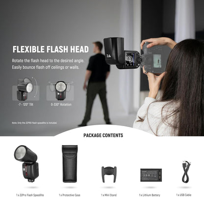NEEWER Z2PRO-C 2.4G TTL Round Head Flash Speedlite Compatible with Canon, Wireless Compatible with Godox, Upgraded UI, 76Ws 1/8000s HSS, TTL/M TCM Switch, 7.2V/3000mAh Battery, 600 Full Power Flash