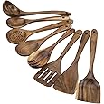 Wooden Cooking Utensils Set | Natural Teak Kitchen Spoons | Heat Resistant Wooden Spatula | Non Stick Cookware Tools | Eco Friendly Kitchen Utensils - PuriLite