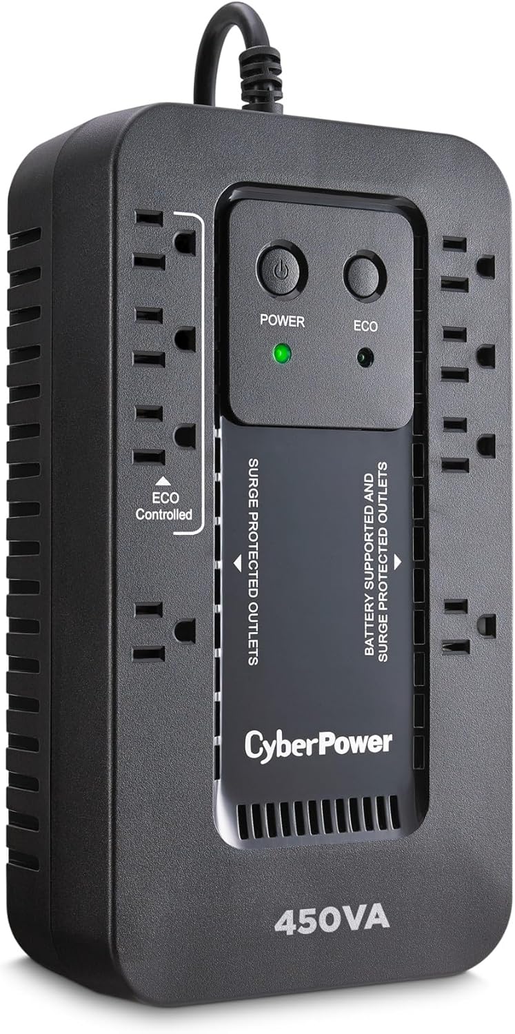 CyberPower EC850LCD Ecologic Battery Backup & Surge Protector UPS System, 850VA/510W, 12 Outlets, ECO Mode, Compact, Uninterruptible Power Supply