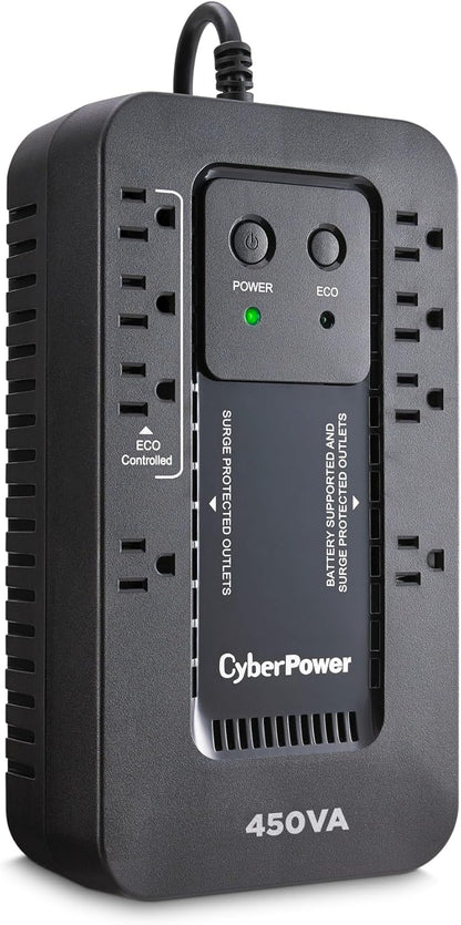 CyberPower EC850LCD Ecologic Battery Backup & Surge Protector UPS System, 850VA/510W, 12 Outlets, ECO Mode, Compact, Uninterruptible Power Supply