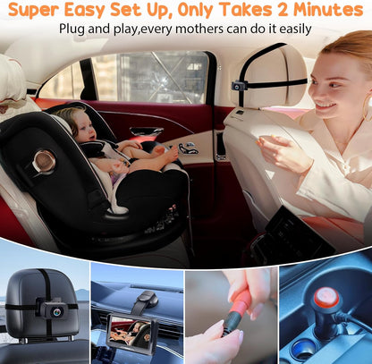 Rohent Baby Car Camera HD 1080P - Rear-Facing Infant Monitor with Night Vision Car Camera for Baby 150° Wide-Angle Lens Anti-Glare Screen Easy Install 360° Adjustable Display