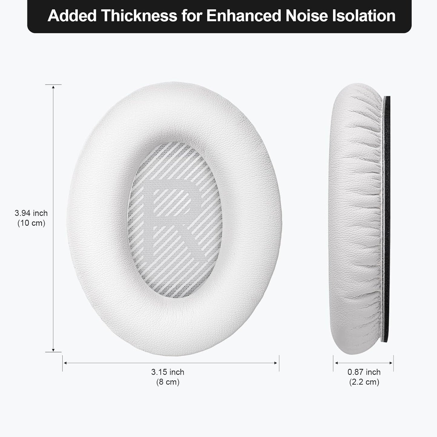 Replacement Ear Pads Earpads for Bose QuietComfort QC 2 15 25 35 Ear Cushion for QC2 QC15 QC25 QC35 SoundLink SoundTrue Around-Ear II AE2 (Black)