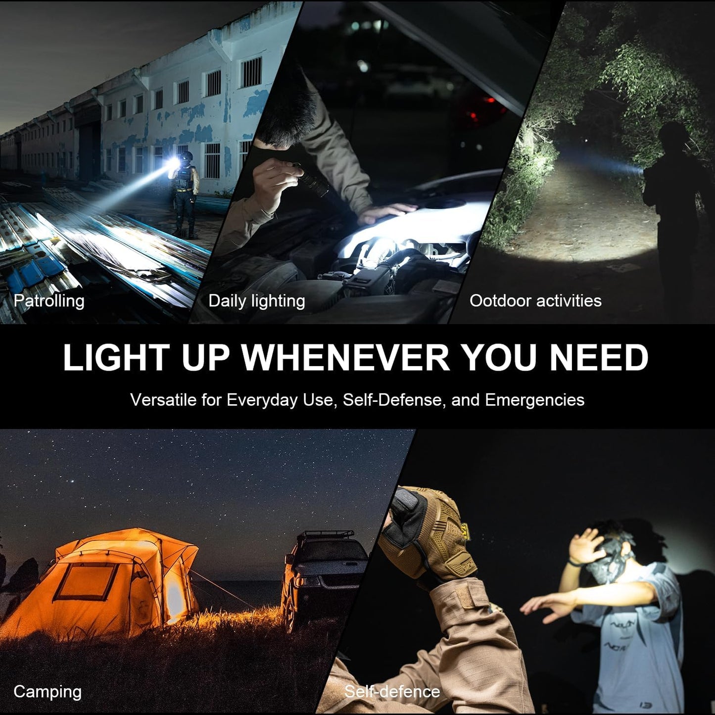 WUBEN T4 Flashlight Rechargeable, Mini Tactical Flashlight Military Grade 401M Long Throw, Small Flashlight with Tactical/Duty/Lock 3 Modes, EDC Flash Light for Police, Emergency and Daily Use