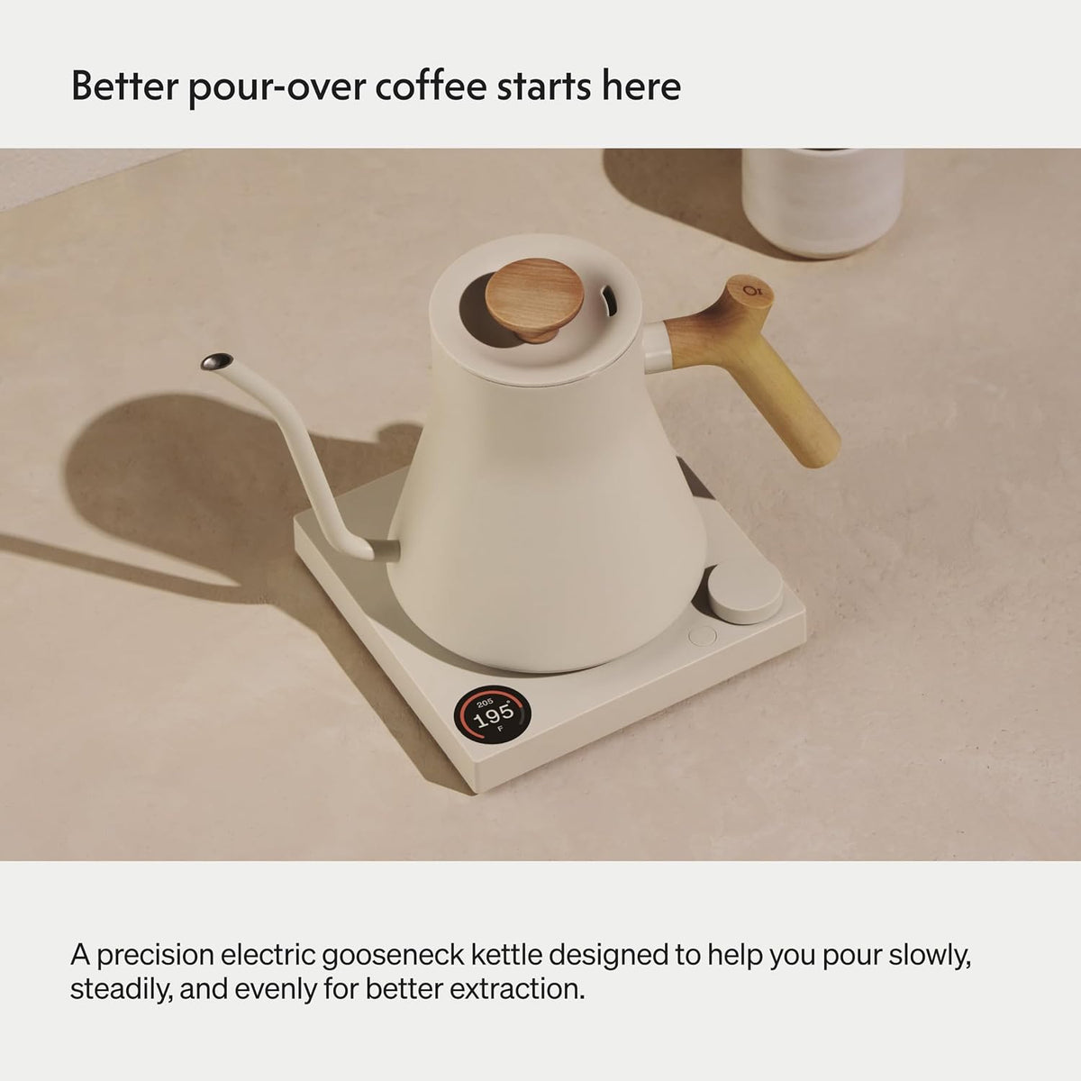 Fellow Stagg EKG Pro Electric Gooseneck Kettle, Temp Control, 0.9L 1200W Quick Heating, Pour-Over Coffee & Tea, Color LCD, Stainless Steel, Matte Black, Temp Hold, WiFi Smart Scheduling