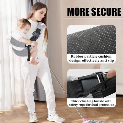 Easy to Carry Carrier - Compact Toddler Carrier with Adjustable Strap, Soft Lining, Non-Slip Hip Seat for Babies and Toddlers (7-45 lbs, 6-48 months)