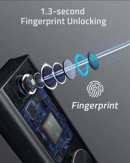 eufy Security E130 Smart Lock Touch, Fingerprint Keyless Entry Door Lock, Bluetooth Electronic Deadbolt, Touchscreen Keypad, IP65 Weatherproofing, Compatible with Wi-Fi Bridge (Sold Separately)