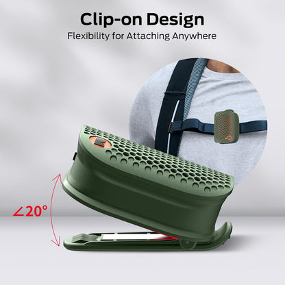 Monster Blaster Micro Clip on Bluetooth Speaker, Wireless Wearable Speaker for Hands-Free Calls and Music, Mini Small Portable Speaker for Workout, Cycling, Running, TWS, IPX7, 12H Playtime, Blue