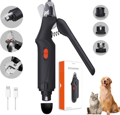 CATPICK 2-in-1 Cat Nail Clippers & Dog Nail Clippers Trimmers for Large Medium Small Dogs Cats Claw Trimmer Quick Sensor and Safety Guard USB Rechargeable with 2 LED Lights Dogs Nail Trimmer