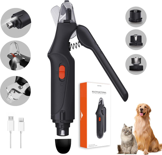 CATPICK 2-in-1 Cat Nail Clippers & Dog Nail Clippers Trimmers for Large Medium Small Dogs Cats Claw Trimmer Quick Sensor and Safety Guard USB Rechargeable with 2 LED Lights Dogs Nail Trimmer