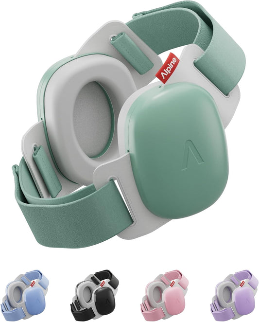 Alpine Muffy Baby Comfort - Baby Ear Protection Noise Cancelling - CE & ANSI Certified - Unique Headband for Safe fit & Comfort - Multi-adjustable for Ages 3-48 Months - 24dB Sound Reduction, Green
