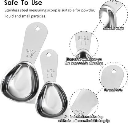 Smithcraft Measuring Cup Set of 8 Stainless Steel Measuring Cups18/8(304) Steel Material Heavy Duty 8 Measuring Cups and 1 Ring Set of 9