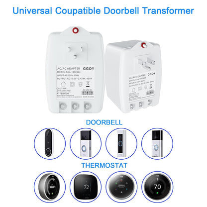 24VAC 40VA Plug in Doorbell Transformer Compatible with Ring, Nest, Eufy, Wyze Video Door Bell, All of Doorbell Nest Ecobee Sensi and Honeywell Thermostat,with PTC Fuse