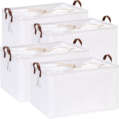 Hinwo 6-Pack Small Canvas Fabric Storage Baskets Set with Handles, Open Storage Bins, Cube Storage Organizer, Shelf Organizer Bins for Closet, 7.9L, 12 x 8 x 5 Inches, Grey Stripe