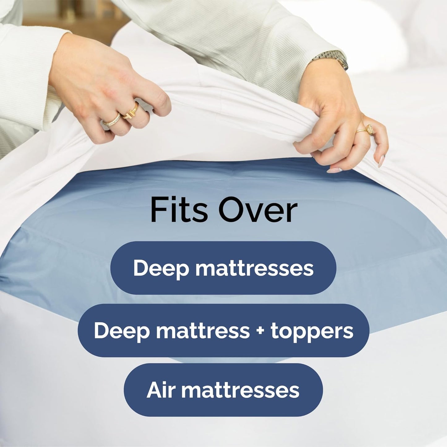 Extra Deep Queen Sheet Set - 6 Piece Breathable & Cooling Sheets - Hotel Luxury Bed Sheets Set - Easy & Secure Fit - Soft, Wrinkle Free & Comfy Sheets Set - White Sheet Set w/Extra Deep Pockets