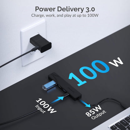 SABRENT16 Port USB hub 3.2 x1 and Charger 90W, with Power Adapter, Fast Powered Data hub, Multiple USB Charging, USB Docking Station, multiport hubs, LEDs on/Off Switch, Mount Bracket Included