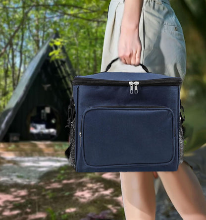 Lunch Bag for Adult Men Women Reusable 10L Large Thermos Lunch Box Food Cooler Bag Leakproof Heated Lunch Bag for Work Office Outdoor Picnic School Unisex Insulated Bag, 12+ Cans (Black)