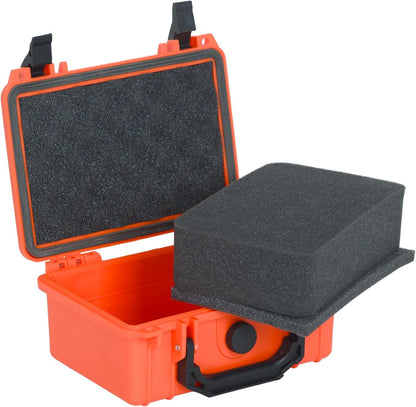 MEIJIA Portable All Weather Waterproof Protective Hard Case,Camera Case with Customizable Fit Foam, Fit use of Drones, Cameras, Equipments, 8.12"x6.56"x3.56" (Black)