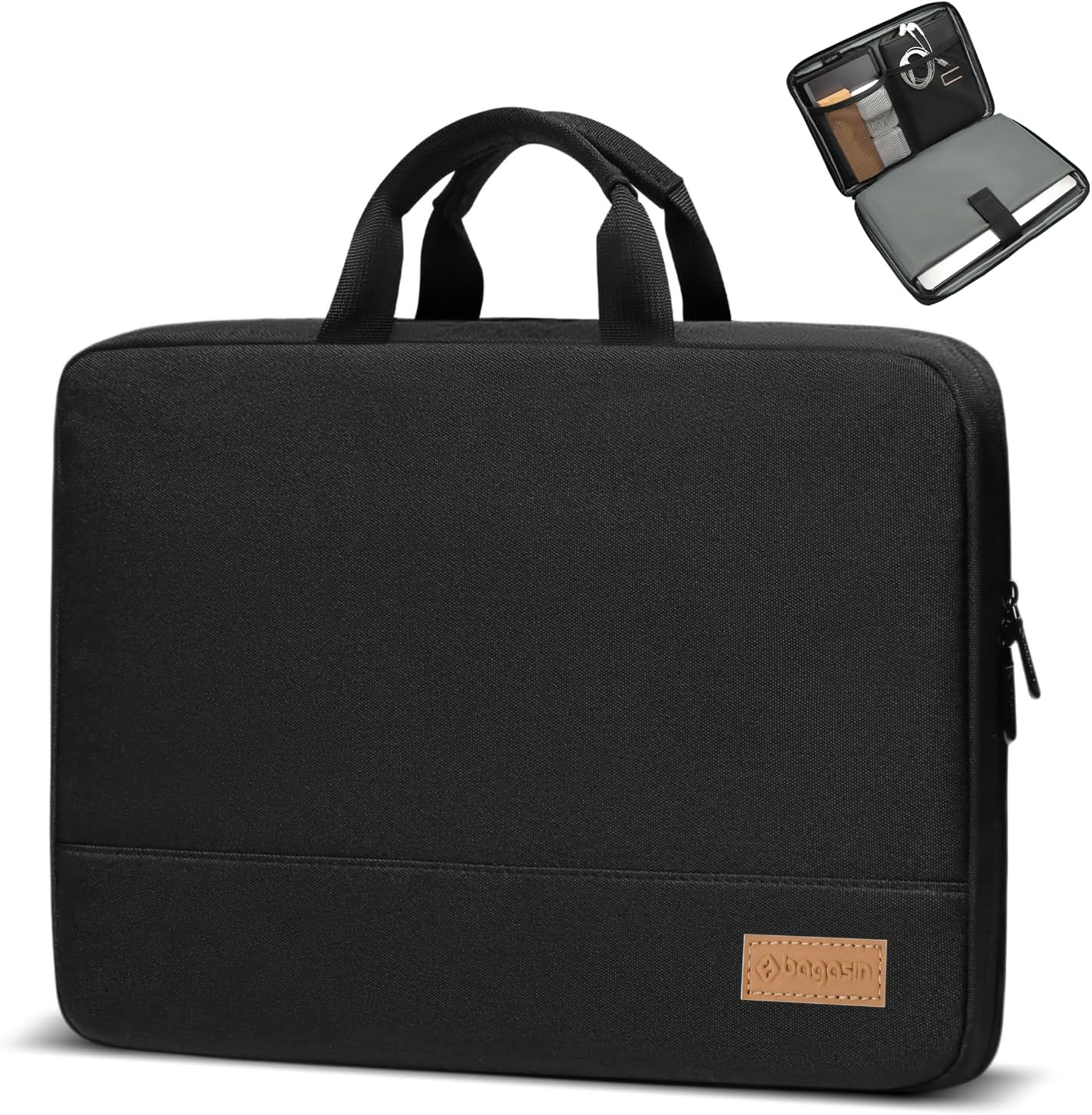 bagasin Laptop Sleeve Case, 15 15.6 16 inch TSA Laptop Sleeve Water Resistant with 4-Layer Protection, Computer Carrying Bag Compatible with MacBook, HP, Dell, Lenovo, Asus Notebook