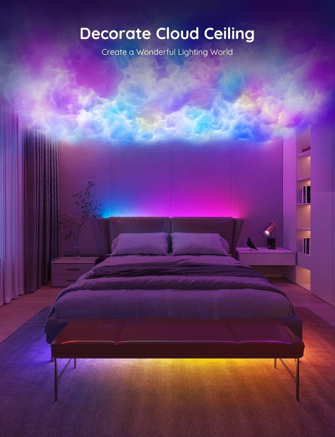 Govee RGBIC LED Strip Lights 100ft, Smart LED Lights Work with Alexa and Google Assistant, App Control Segmented DIY Multiple Colors, Color Changing Lights, LED Lights for Bedroom (NOT Waterproof)