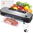 Toprime Automatic Vacuum Sealer Machine, 80kPa Powerful Food Sealer Built-in Cutter with Sealing Bag and Hose, Vacuum Air Sealing System for Seal a Meal and Sous Vide