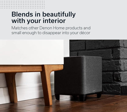 Denon Home 150 NV Wireless Speaker (Black), 1" Tweeter, 3.5" Woofer, Home Speaker with HEOS Built-in, AirPlay 2, and Bluetooth, Multi-Room Streaming, Simple Setup, Compact Design