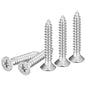 DTGN 100Pcs #8x1 Flat Head Wood Screws, 304 Stainless Steel Phillips Self Tapping Screws - Good for Woodworking, Furniture - Silver