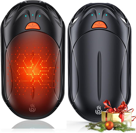 Hand Warmers Rechargeable 2-Pack, 6000mAh Electric Hand Warmer, 3 Heat Settings, Up to 20Hrs, Ultra Thin Portable Pocket Design for Outdoor Sports, Winter for Men Women Reno Patients