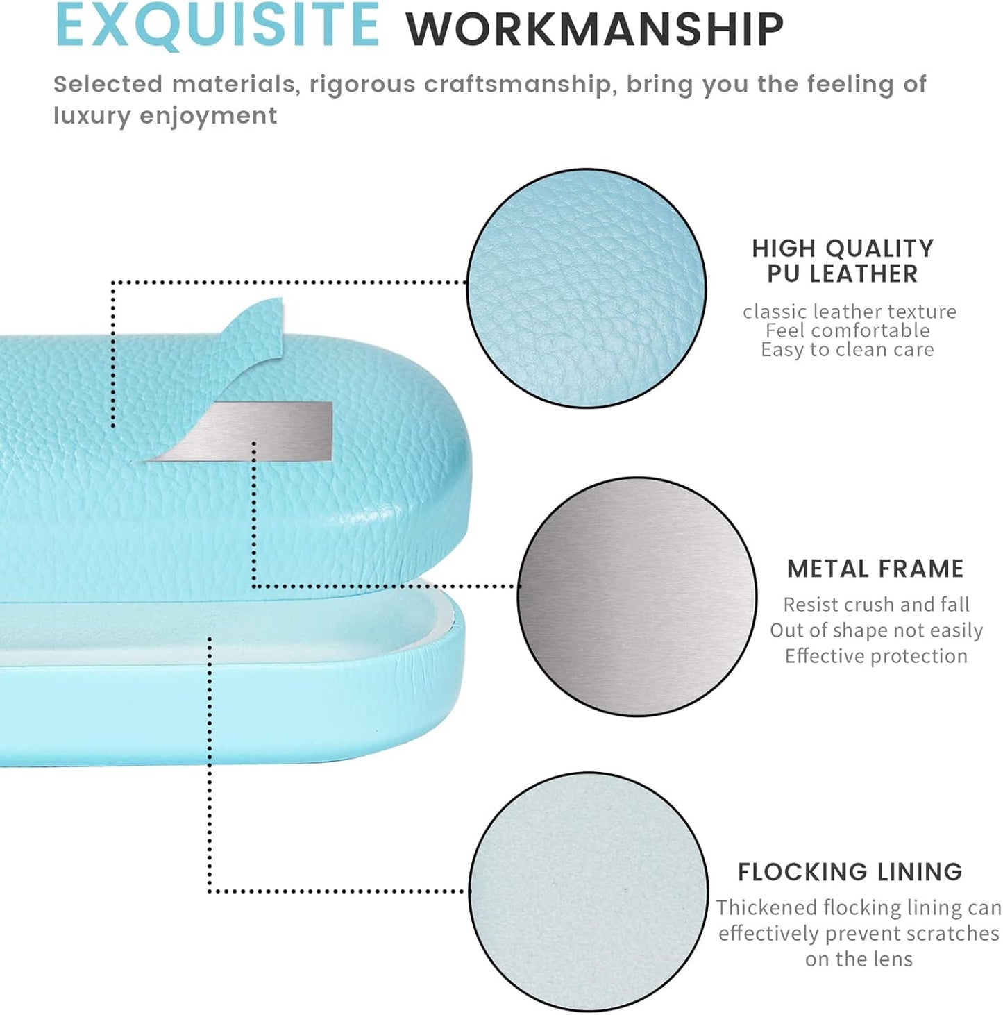 molshine Hard Shell Leather Sunglasses Case,Classic Large Glasses Case for Women Men,Sunglass Eyeglasses