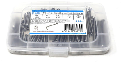 iexcell 50 Pcs M6 x 20mm Thread Pitch 1 mm Stainless Steel 304 Hex Socket Button Head Cap Screws Bolts Kit
