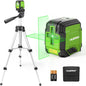 Huepar Green Cross Line Laser Level with 40in Tripod, Self-Leveling Within 4 Indoor Laser Leveler Tool, 100Ft Max Working Range in Low Light, for Picture Hanging, Tile Installation, Home Renovation