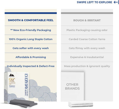 Mayfair Linen 100% Organic Cotton Percale Sheets Full Size - White Cotton Percale Sheets Full, 4 Piece Full Percale Sheet Sets, Soft & Crisp, Cooling Sheets, 16" Deep Pocket Hotel Sheets Full Size