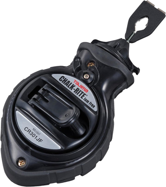 TAJIMA Chalk Line - Chalk-Rite Jam Free Chalk Box with Extra Bold 1mm Snap Line & Five Gear Quick Retrieval - CR301JF - PuriLite