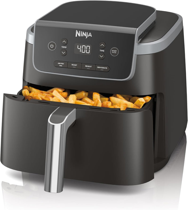 Ninja Air Fryer Pro 4in1, 5 QT (4.7 L) Capacity, Air Fry, Air Roast, Bake, Reheat, Dehydrate, Roast, Air Crisp Technology, Nonstick Basket & Crisper Plate, Grey, AF141C (Canadian Version)