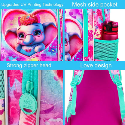 3pcs Backpack for Boys and Girls, 16” Kids Kindergarten Bookbag with Lunch Box, Cute Elementary Backpacks for Boy Girl
