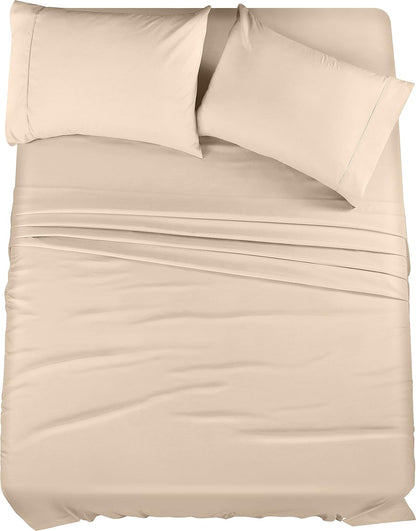 Utopia Bedding Queen Bed Sheet Set - 4 Piece Bedding - Soft Brushed Microfiber Fabric - Shrinkage & Fade Resistant - Easy Care (White)