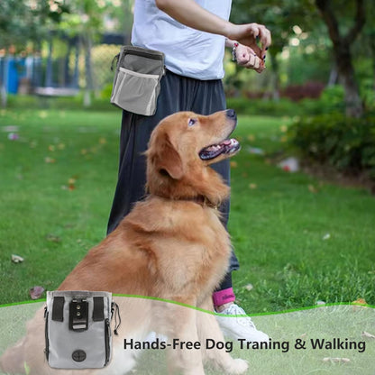 MGKSHADOW Dog Treat Pouch 1pc, Pet Training Clicker 2 pcs, Pet Treat Pouch, Built-in Poop Bag Dispenser (Black)