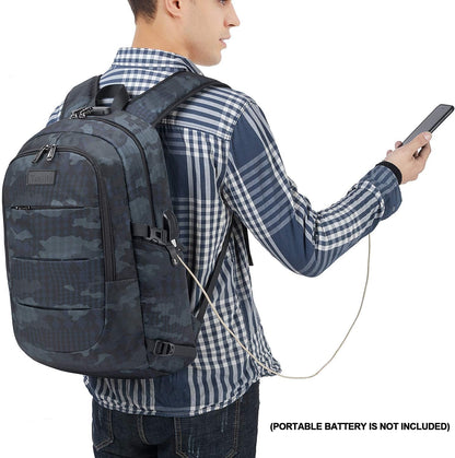 Tzowla Laptop Travel Slim School Backpack Water Resistant Anti-Theft Bag with USB Charging Port and Lock 15.6 Inch Computer Business Backpacks for Men Women College Student Gift,Bookbag Casual Daypack