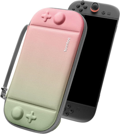 tomtoc Slim Carrying Case for Nintendo Switch 2 Model 2025, Odorless Felt Protective Hard Shell with 12 Game Card Slots, Portable Travel Storage Case with Original Patent and Military Grade Protection