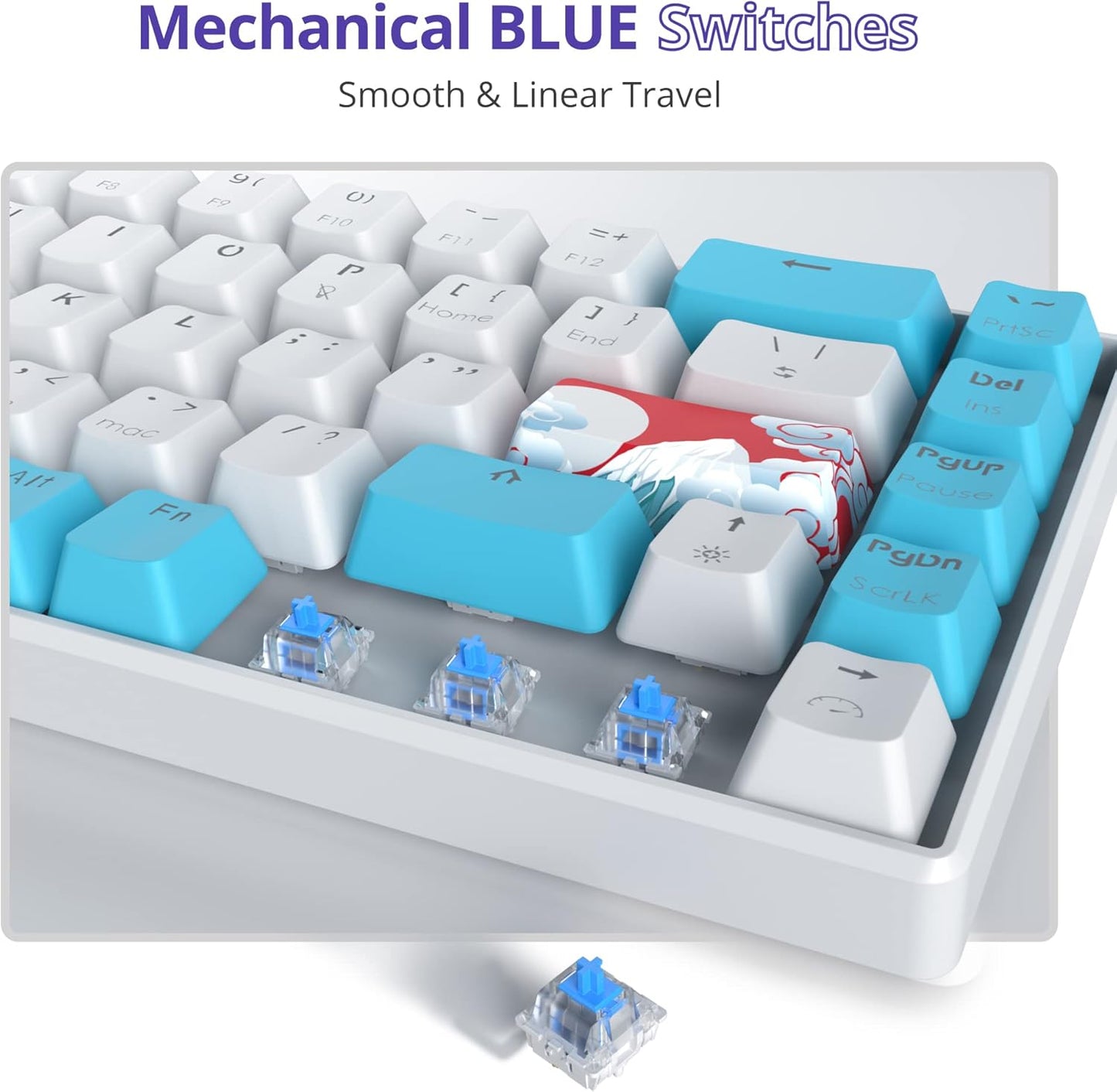 Owpkeenthy Full Size Green Mechanical Gaming Keyboard with Number Pad, Wired 100% Office NKRO Keyboard RGB Backlit 104 Keys with Red Switch for PC Gamer (104 Matcha)