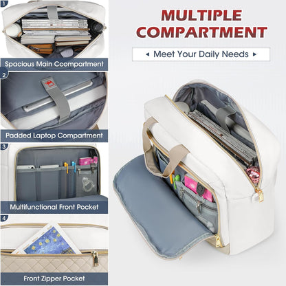 Laptop Bag 17 Inch Laptop Briefcase for Women Waterproof Computer Messenger Bag Professional Laptop Case for Business Work - PuriLite