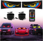 XAXVSTS Multifunctional Bright 2PCS Eyes Car Motorcycle/Golf Cart Windshield - 15in x 4in [ 2025 Tech Two Screen Synchronization Chips ] Flexible Programmable LED Eyes for Car