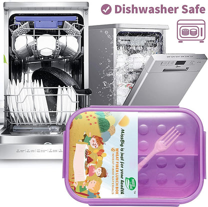 MISS BIG® Bento Box,Lunch Box Adult,Ideal Leak Proof Lunch Containers,Mom's Choice Lunch Box for Kids,No BPAs and No Chemical Dyes,Microwave and Dishwasher Safe Lunch Container (1900ml White)