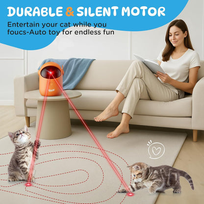 KOACKL Cat Toys for Indoor Cats, Cat Laser Pointer Toy, Rechargeable Automatic Cat Toy with Timer & Speed Modes, Ideal Interactive for Cats Dogs Training and Exercise