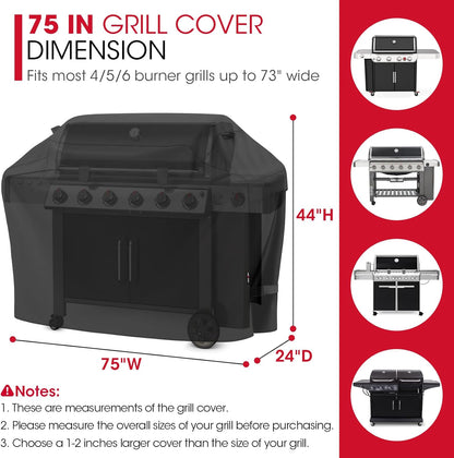 UNICOOK BBQ Cover 55 Inch, Heavy Duty Waterproof Housse BBQ, Special Fade and UV Resistant Outdoor Barbecue Grill Cover, Barbecue Accessories Compatible for Weber Char-Broil Brinkmann and More