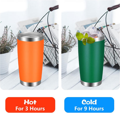 VEGOND 20oz Tumbler with Lid and Straw Stainless Steel Tumbler Cup Bulk Vacuum Insulated Double Wall Travel Coffee Mug Powder Coated Coffee Cup (Bluish Violet 6 Pack)