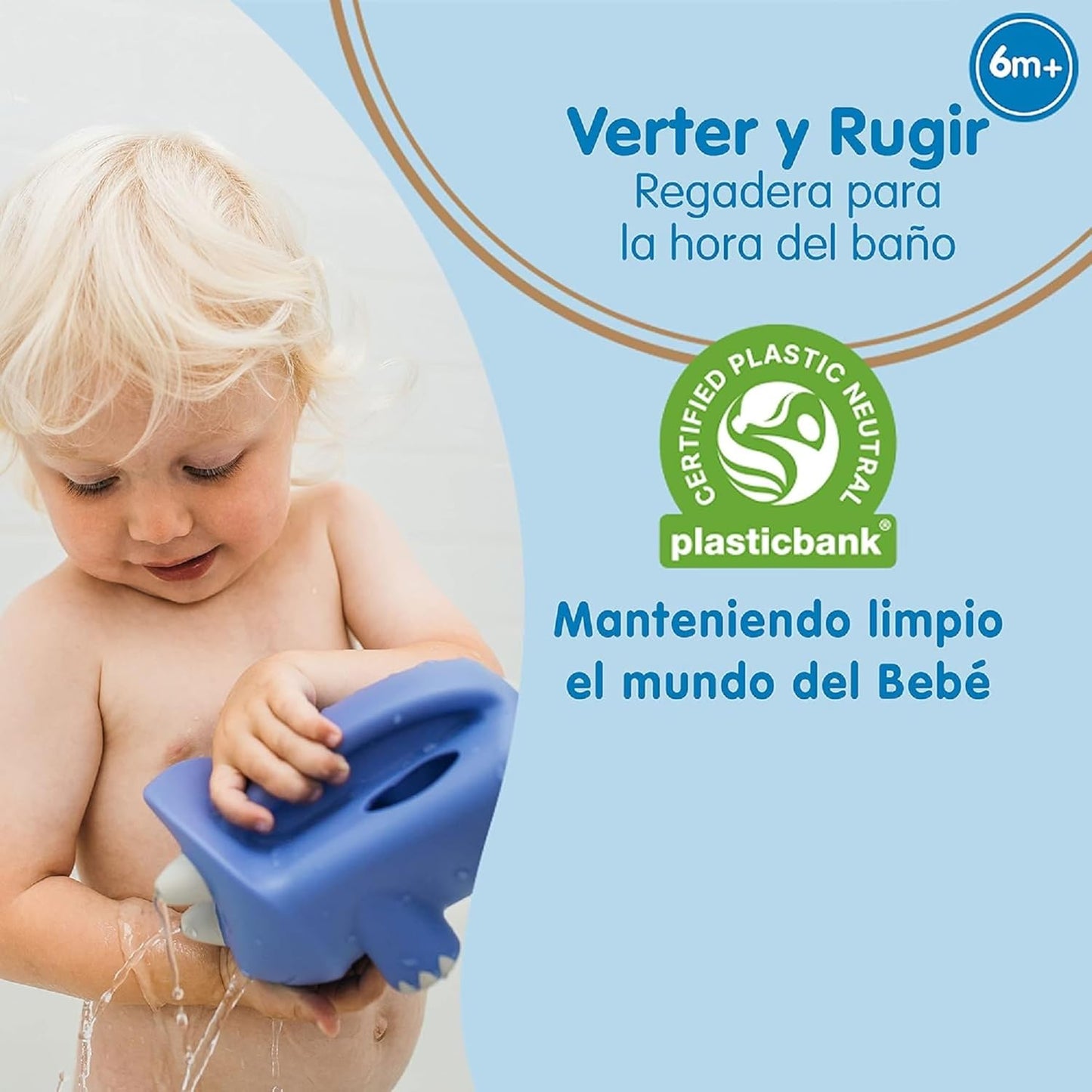 Dr. Brown’s CleanUp Pour & Roar Watering Can, Baby Bath Essentials Kids Toy, BPA Free, Certified Plastic Neutral, 6m+