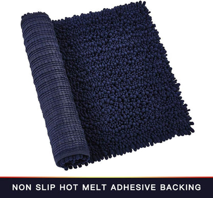 Walensee Bathroom Rug Non Slip Bath Mat (24x17 Inch Blush) Water Absorbent Super Soft Shaggy Chenille Machine Washable Dry Extra Thick Perfect Absorbant Best Small Plush Carpet for Shower Floor